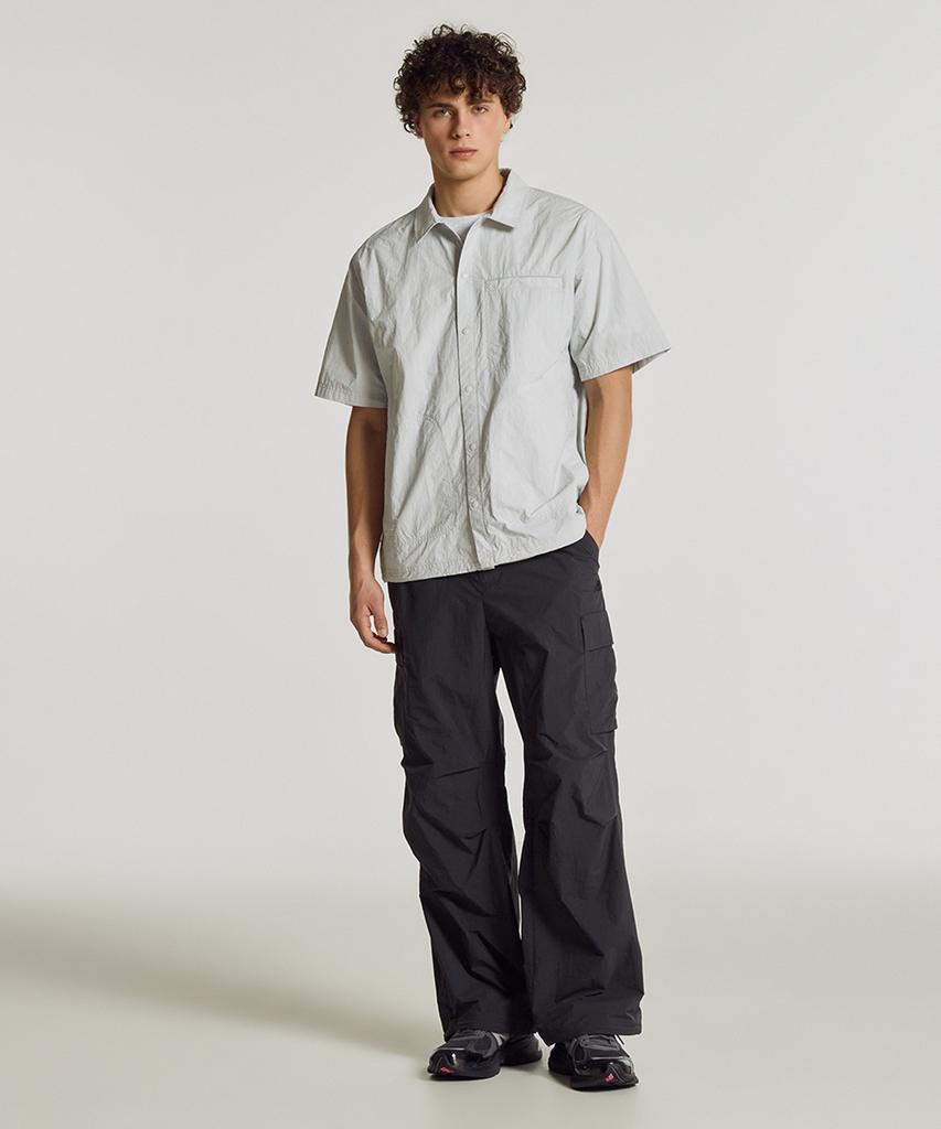 Nyuballanseu Nbntg31513 / Uni Frozen Cotton-Like Cargo Wide Pants (Charcoal)