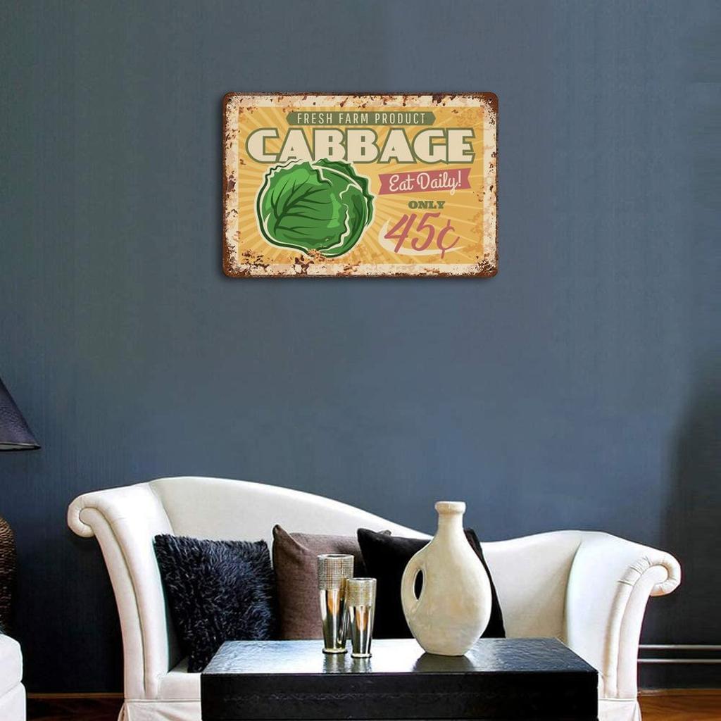 1 Pack Metallposter im Vintage-Look mit Gebrauchsspuren, nostalgischer Look, dekorative Hängekunst für Bar, Café, Küche, Restaurant oder Wohnzimmerwände