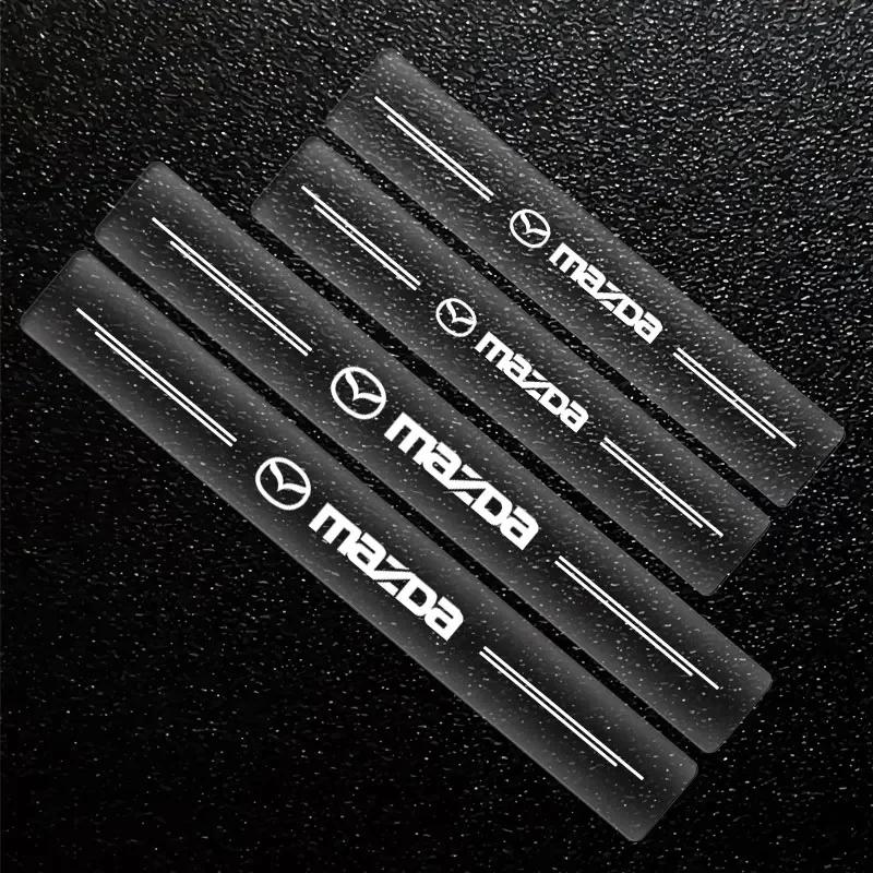 

4PCS Car Threshold Protector Transparent Decorative Badge Sticker For Mazda 3 5 6 CX-3 CX-4 CX-5 CX-7 CX-9 Axela 6 RX8 7 MX3 MX5