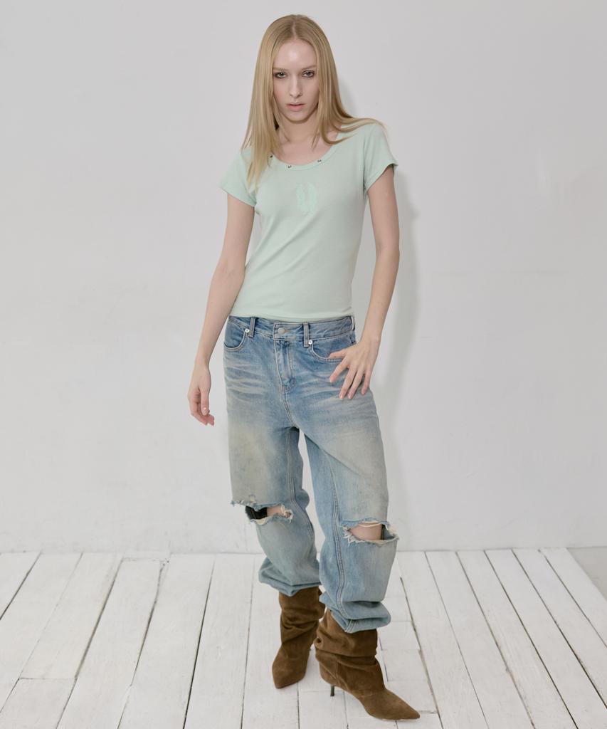 Lekim Lwe Eyelet T-Shirt (Mint)