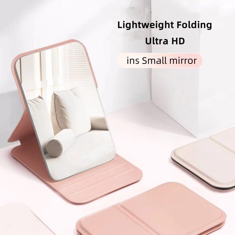 Portable Personal Makeup Mirror Solid Color Pocket Mirror Cute Foldable Makeup Mirror Bedroom