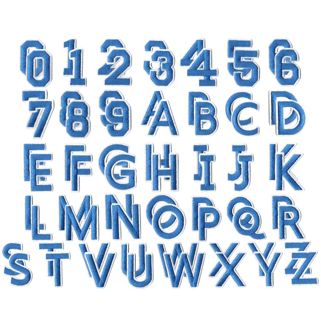 Colorful English Letter & Number Embroidery Patch Set for Clothing Decoration
