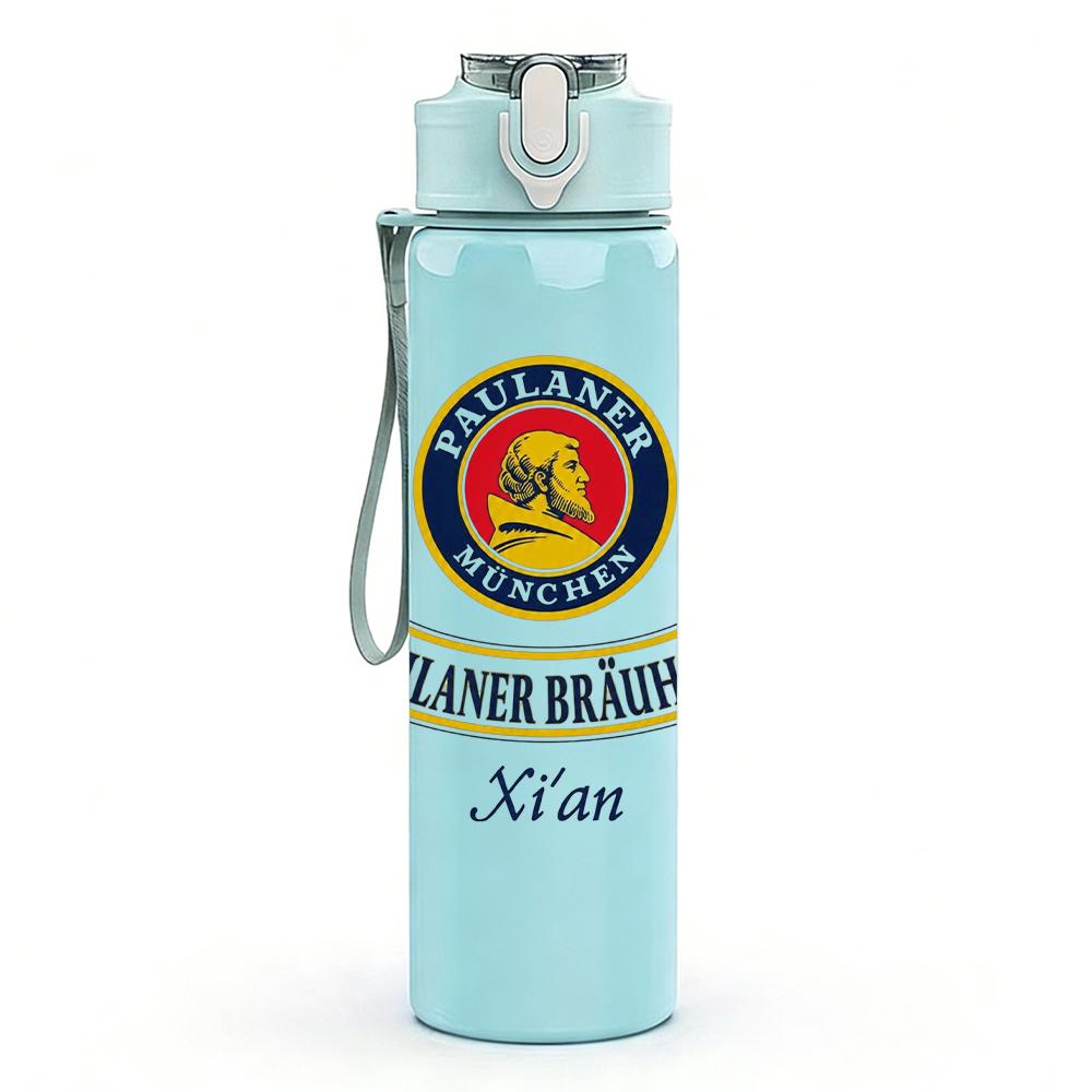 1PC Vintage Circle Brand Crest Logo Print 750ml Portable Sports Water Bottle Leakproof Gym Outdoor Travel Drink Cup