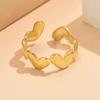 Adjustable Stainless Steel Heart Ring for Women - Sweet Temperament