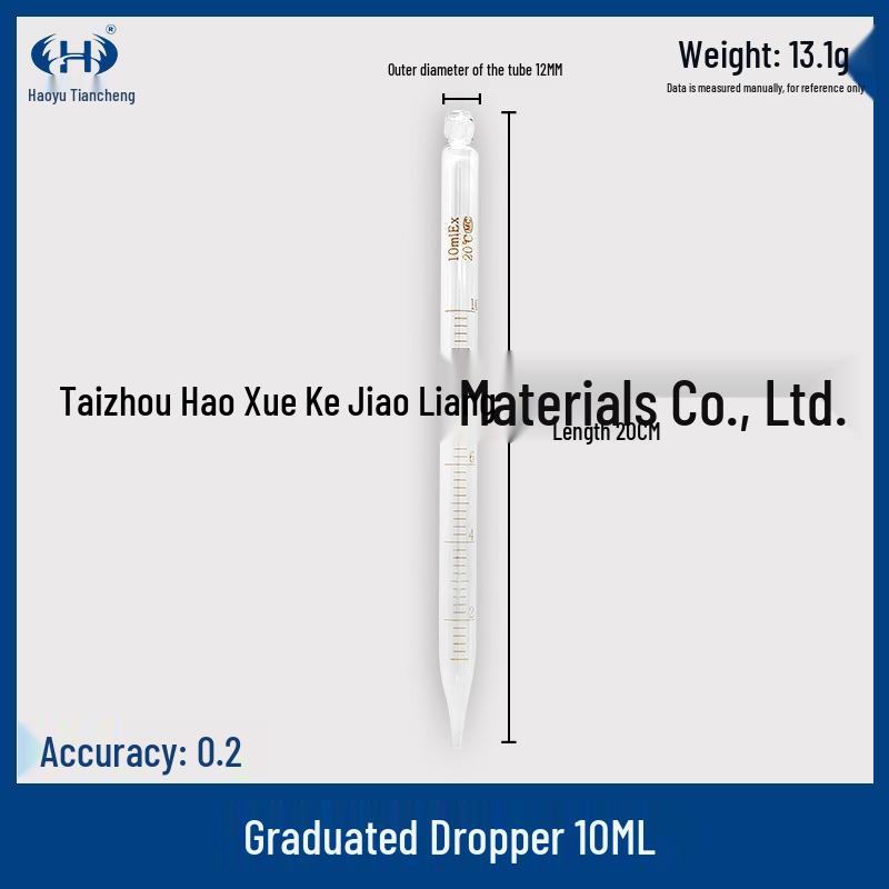 Graduierte Glaspipette mit rotem Gummikopf - Erhältlich in den Größen 0,5 ml, 1 ml, 2 ml, 3 ml, 5 ml, 10 ml für den Laborgebrauch