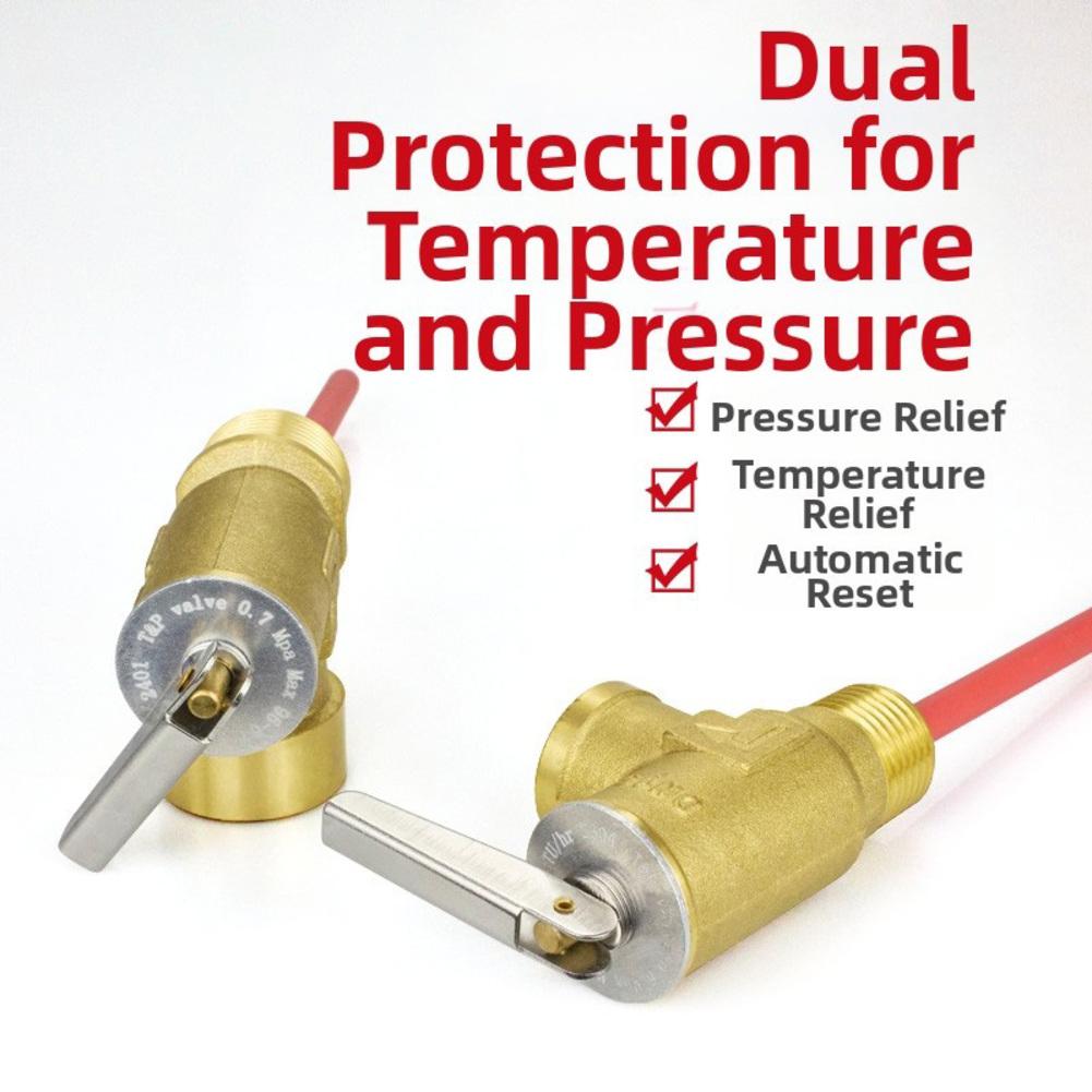 DN15/DN20-150 PSI Brass Temperature Pressure Relief Valve For RV Water Heaters TP Valve Temperature And Pressure Relief Valve