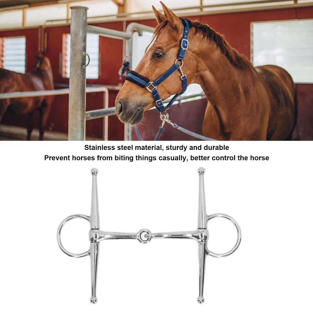 Ring Style Horse Snaffle Bit Jointed Design Horse Mouth Bit Practical Full Cheek Bit Farm Use