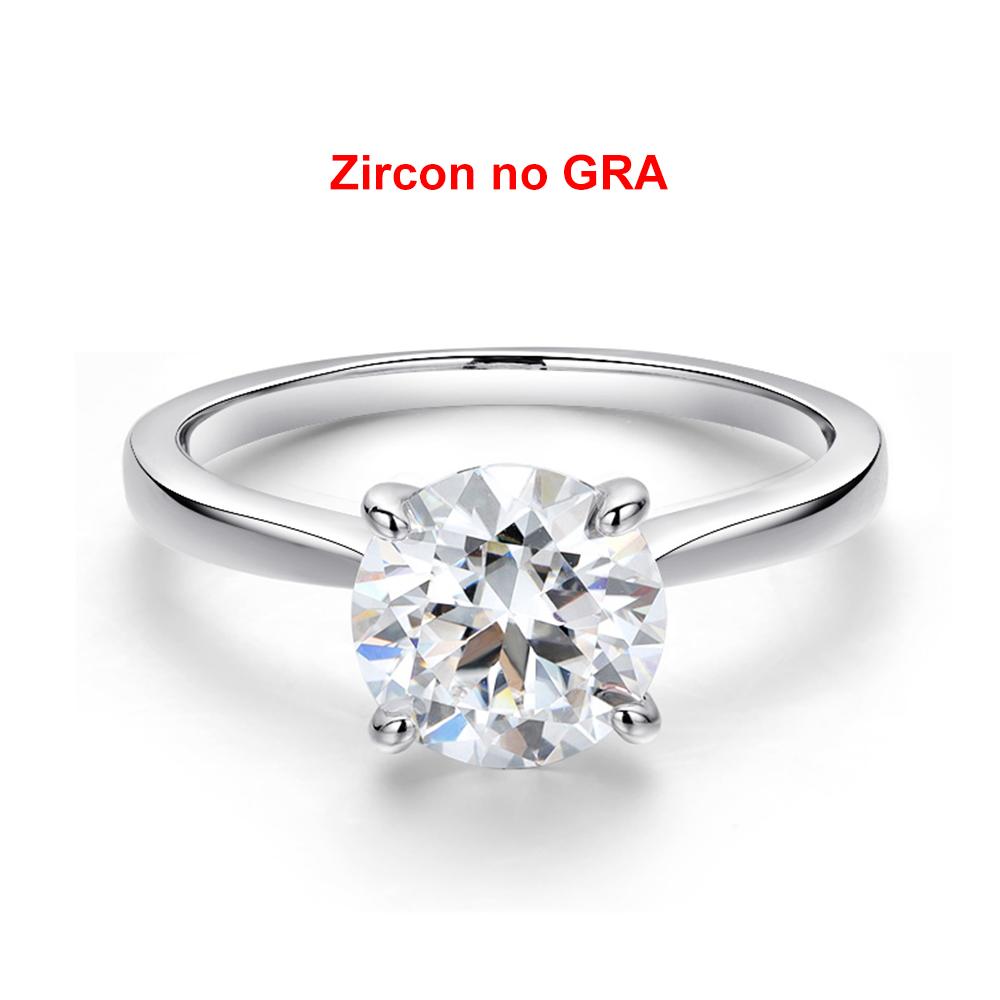 0.5-4ct Round Cut Moissanite Engagement Ring for Women Classic 4 Prong Solitaire Diamond Ring Wedding Bands CopperJewelry