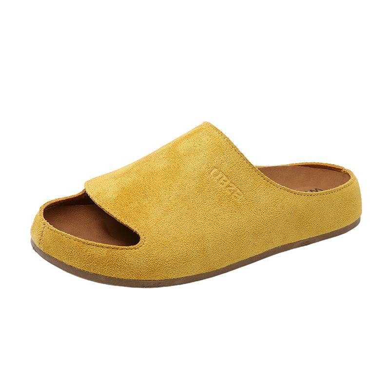 Retro One-word Belt Boken Shoes Women's 2025 Spring and Summer New Soft-soled Casual Versatile Casual Slippers Boken Slippers Women
