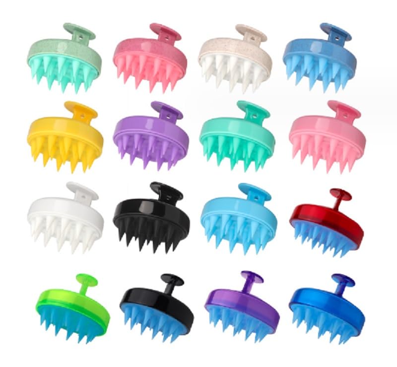 CREPUSCOLO Shampoo Brush Scalp Brush Scalp Massage Scalp Care Silicone 16 Colors (Pink)