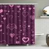 Purple Heart Pattern Shower Curtain Waterproof and Mildew Proof Bathroom Curtain Home Decor Shower Curtain