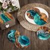 Yousheng 6PCS Car Coaster, Reusable Ocean Theme Heat Resistant Pads, Non-Slip Stain Resistant Cup Holders, for Office Desk Home