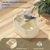 Interaction Parrot Perch Stand and Food Bowl For Efficient Bird Waste Management Potty Training And Mental Stimulation