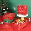 Cute Cartoon Christmas Candy Storage Box Tinplate Square Gift Xmas Cookie Home Large Capacity Metal Can with H.