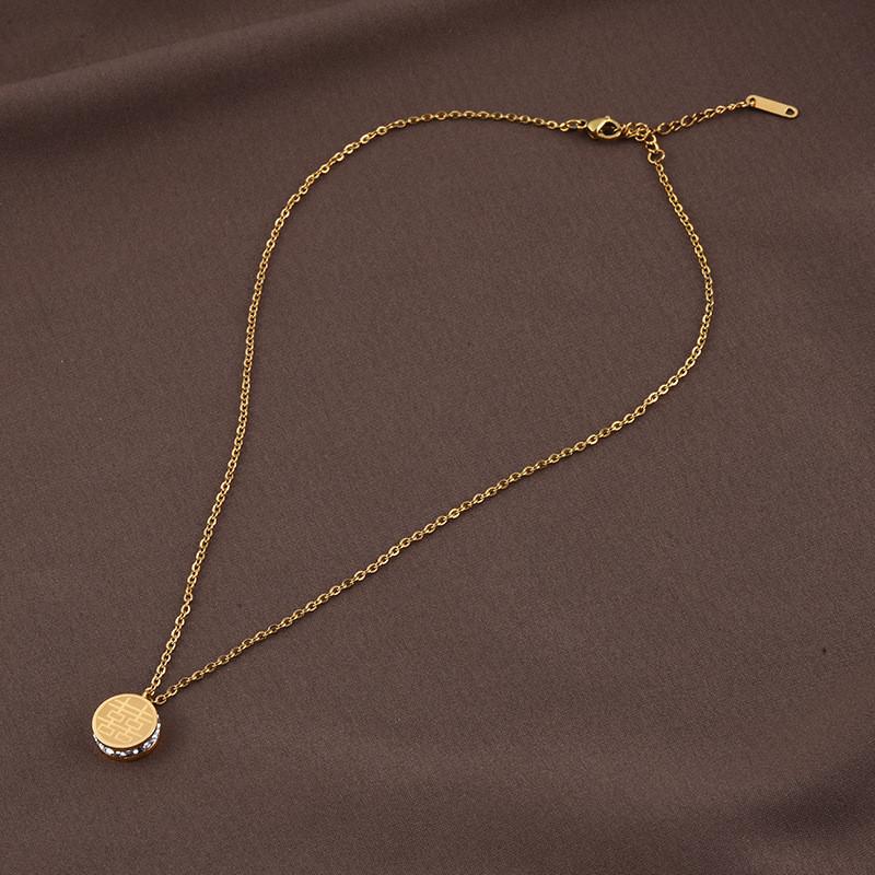 Elegant 2022 Chinese Style Double-sided Happiness Character Necklace For Women