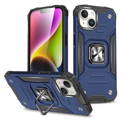 Ring Armor Case with Finger Ring for iPhone 15 Plus Blue