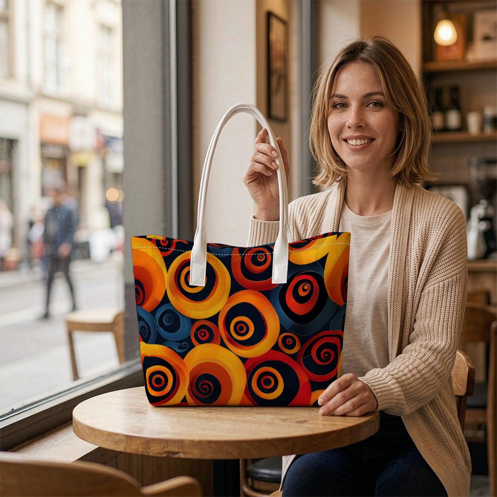 Vibrant Spiral Pattern Tote Bag Fashion Stylish Casual Daily Carry All Bag
