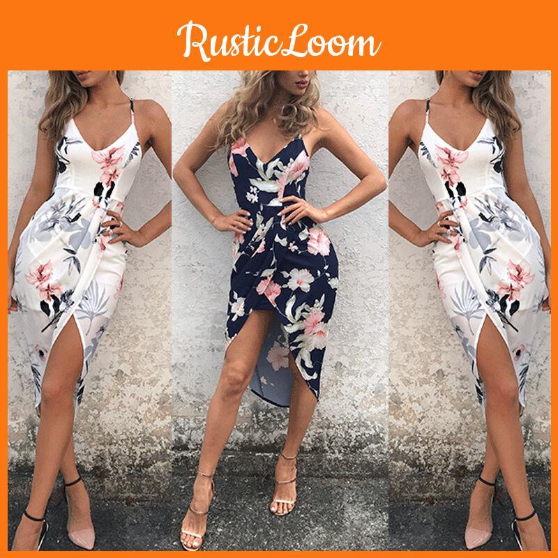 Elegant Womens Floral Long Maxi Dress For Evening Parties And Beach Days