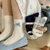 Songmu "South French Series Socks Medium Tube Socks French Korean Bow Retro Literary Stacking Socks