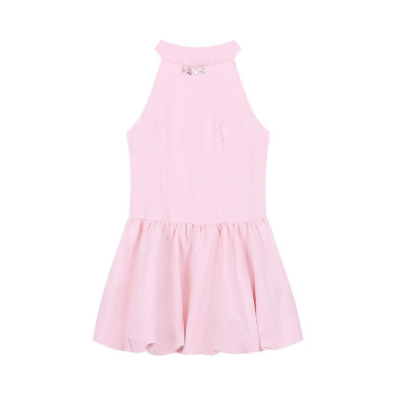 French Sleeveless Neck Dress Children's Summer New Small Waist Tutu Skirt Temperament Bud Skirt