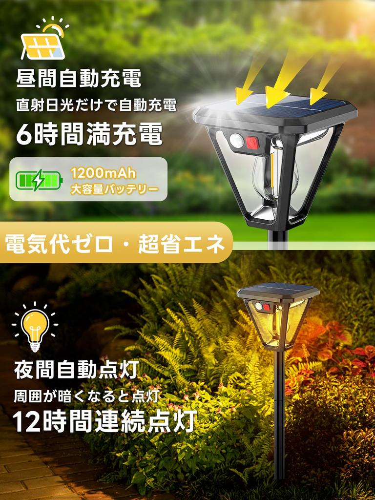 Saeda Solar Garden Light with Motion Sensor of IP67 3 Detection Outdoor LED Pole Light with Warm White Automatic Garden Zero Electricity Motion
