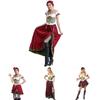 Oktoberfest Bayerisches Dirndl Bierkellnerin Cosplay Kostüm mit Puffärmeln