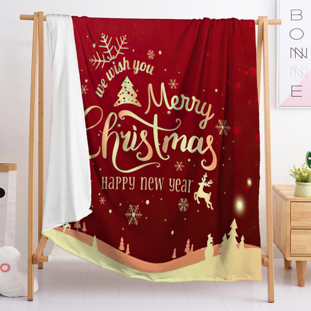 Flannel Blanket Bedroom Blanket European And American Blanket Digital Printing Christmas Blanket Bedroom