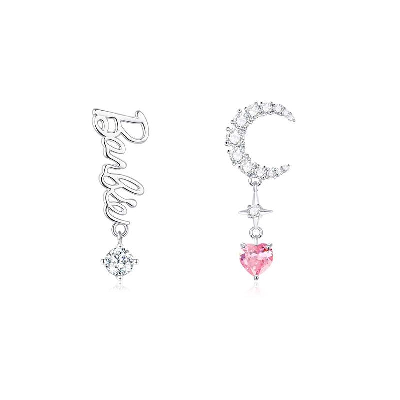 Barbie earrings Niche design inlaid with sparkling love moon earrings, sweet starry fairy style, fashionable and versatile for commuting Ba2508056