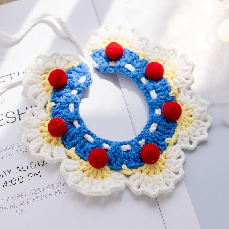 Hand-Knitted Snow White Pet Scarf for Cats and Dogs - Cute Photo Prop