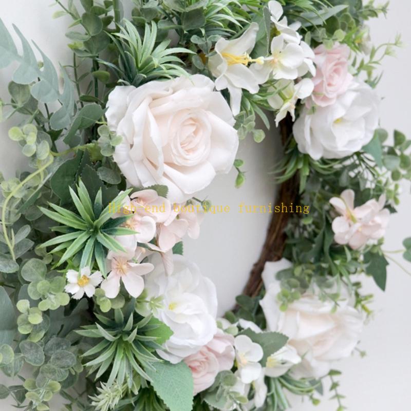Rose Wreath Spring Wreath,Rose Valentines Wreath for Indoor Outdoor Decor