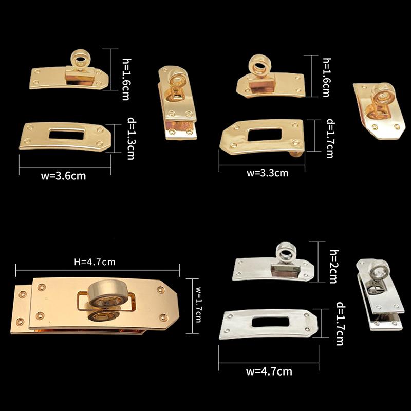 1Set Bag Lock Set Metal Buckles Clasp For Bag Strap Women Handbag Purse Twist Locks Diy Hardware Accessories