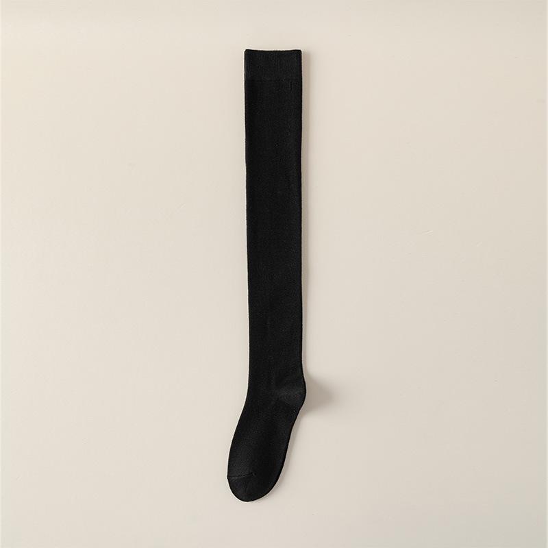 Knee Socks Autumn And Winter Thickened Pressure Socks Thin Japanese Jk Socks Solid Color Versatile Double Needle Long Thigh Socks Women