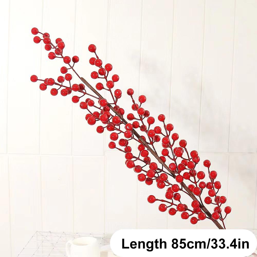 Artificial New Year Red Fruits Branch Christmas Decorations Fake  berries Plastic Plants Home Harvest Festival Christmas Decor
