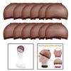 12 Pcs Coffee Color Nylon Wig Hair Cap Stocking Liner Stretch for Men Women