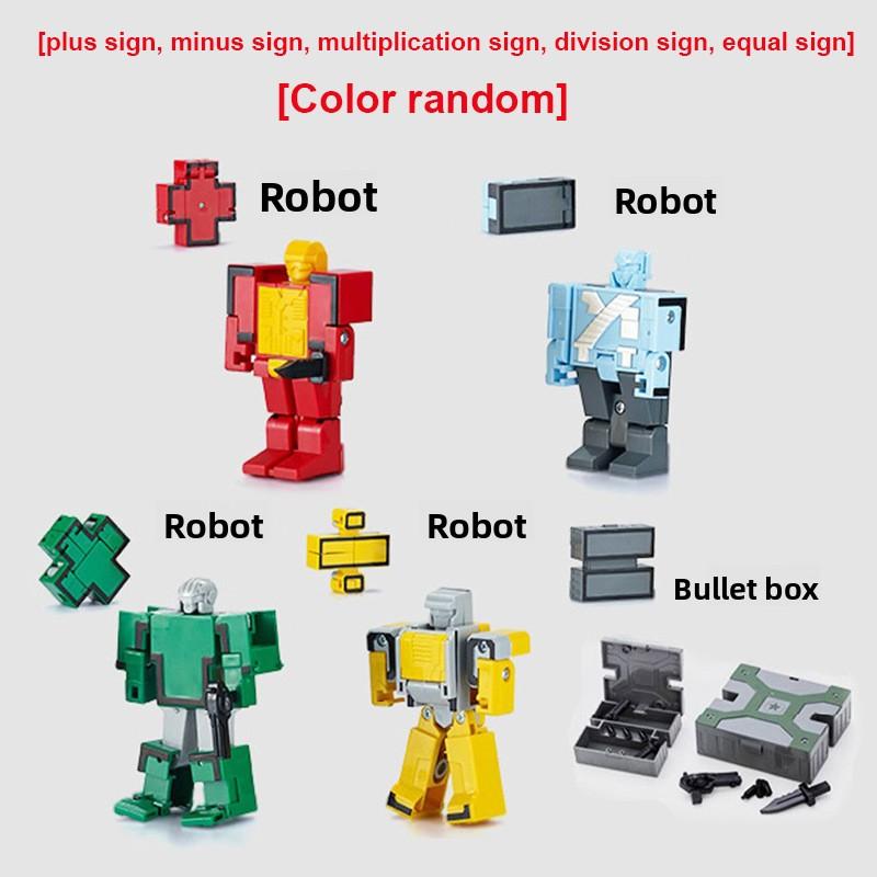 Non-Toxic Assemble Robots Transformation Action Figure Car Model Deformation Number Letters Alphabet Math Educational Children Toys