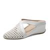 Hollow slope heel versatile soft bottom slippers women's 2025 new spring and summer women's outer wear slippers bag head slippers half drag