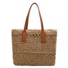 Summer New Straw Woven Bag Trendy Fashion Shoulder Tote Bag Hollow Papyrus Woven Women's Bag