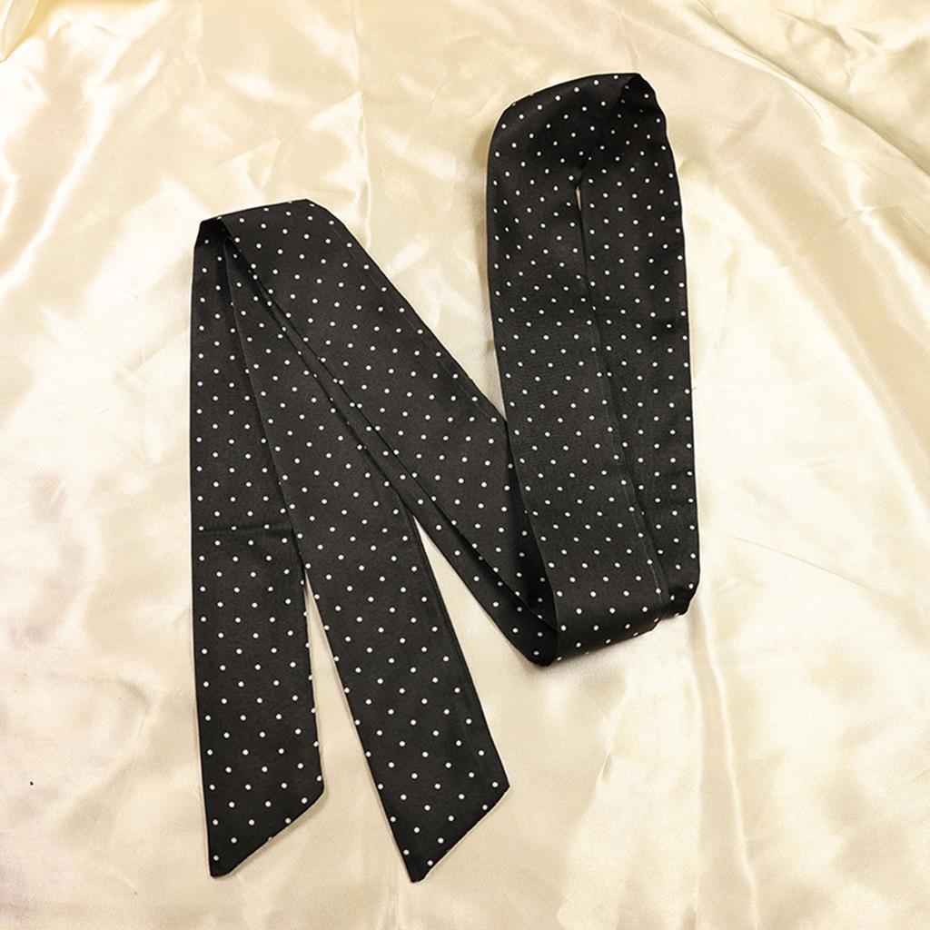Women Narrow Long Scarf Polka Dot Tie Bag Ribbon Headband Choker Streamer Lady Accessories