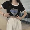 Women's Pink Color Block Short-Sleeve Crop Top - Sweet & Spicy Summer Style