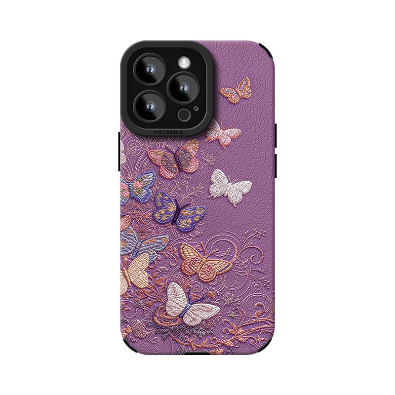 Color butterfly bracelet for Apple 17 sheepskin mobile phone case iphone15promax new women's 16 silicone 14