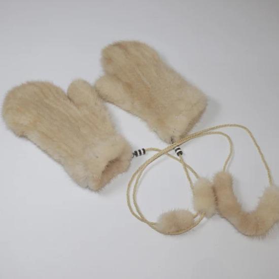 New Knitted Natural Mink Fur Gloves Women Winter Warm Good Elastic Mink Fur Mittens Russian Female Genuine Fur Glove
