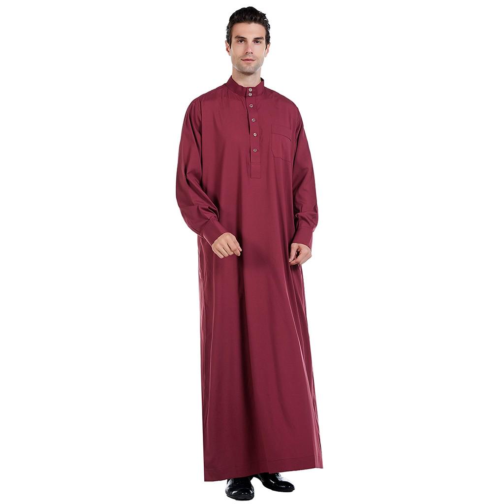 Men's Middle Muslim Fashion Dresses And Long Topcoats Comfortable Blouse