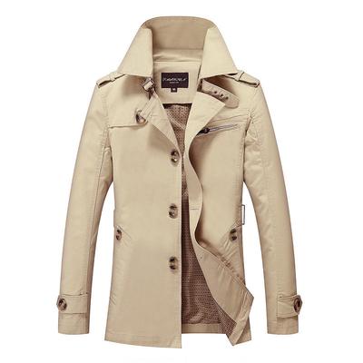 Trench da uomo taglia grande da uomo puro cotone lavato trench sportivo da uomo cappotto medio e lungo da uomo trench da uomo