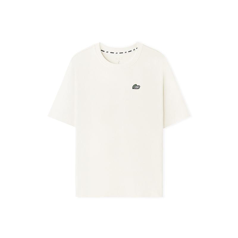 Skechers Comfortable Versatile Simple Fashion Short Sleeve T-Shirt Unisex Tops Cotton-Candy-White L225U094-0074 XS