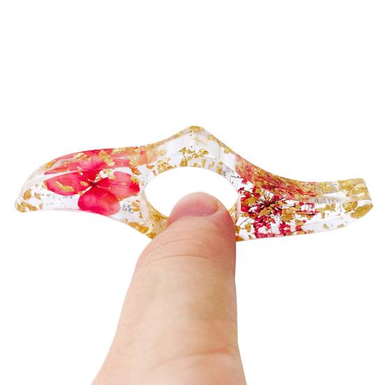 Kurutulmuş Çiçekli Reçine Kitap Sayfası Tutucu Başparmak Yüzüğü Sayfa Tutucu El Yapımı Şeffaf Çiçekli Kitap Ayracı Okuyucular İçin Okuma Aksesuarları Kitap Severler