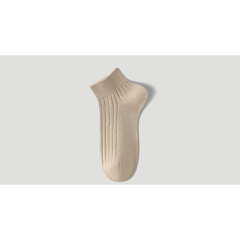 Men's Pure Cotton Short Socks for Summer - Thin Style - Breathable, Odor-Resistant, Anti-Bacterial, Non-Spangling - Solid Color Cotton Socks