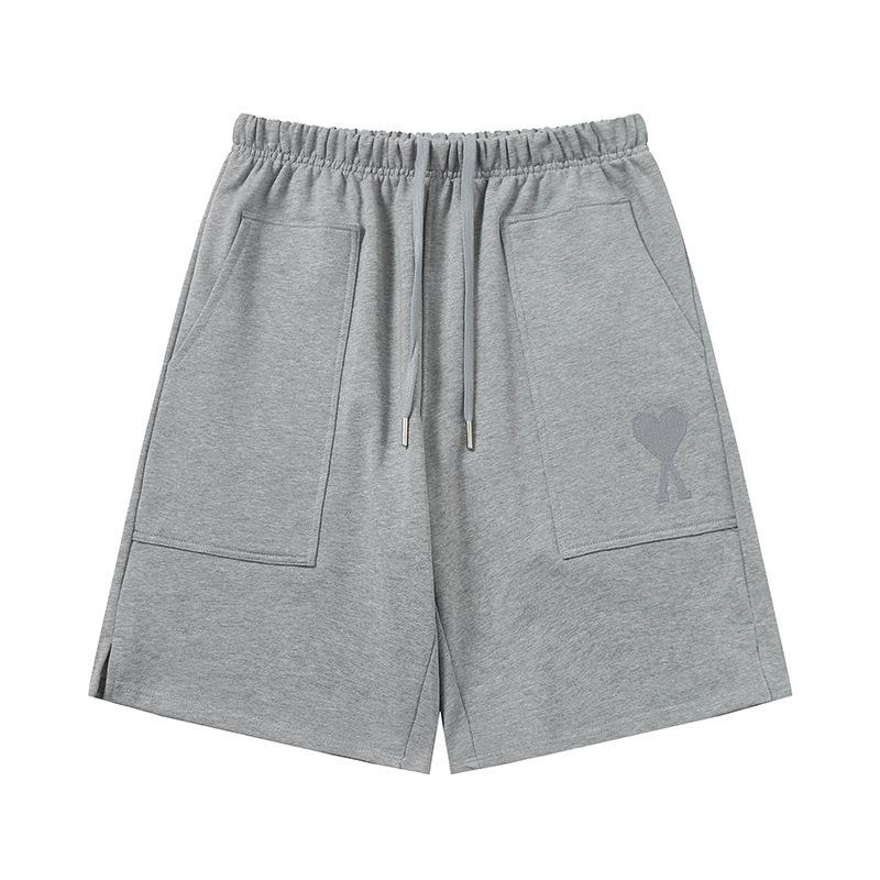 Ami Women's Heart Embroidered Casual Summer Sweatpants - Classic Straight-Leg with Drawstring