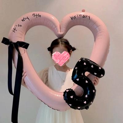 Star Heart Shape Balloon Birthday Party Ballon for Kid Girl Cute Number Aluminum Film Ballons Baby Shower Wedding  Party Gifts