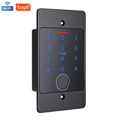 Tuya Wifi מקלדת בקרת גישה טביעת אצבע עצמאית מתכת עמידה למים תאורה אחורית התקנה שקועה קורא פותחן + קופסת M70