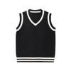 Women's College Style Knitted Vest: 2024 Spring/Autumn Wool Sleeveless Sweater Layering Top